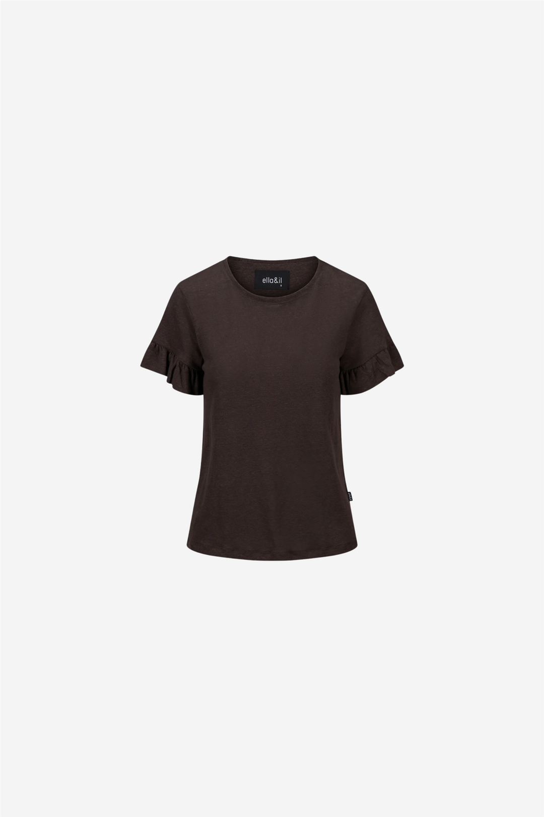 ella&il Topper & t-skjorter Lara Linen Tee Dark Brown
