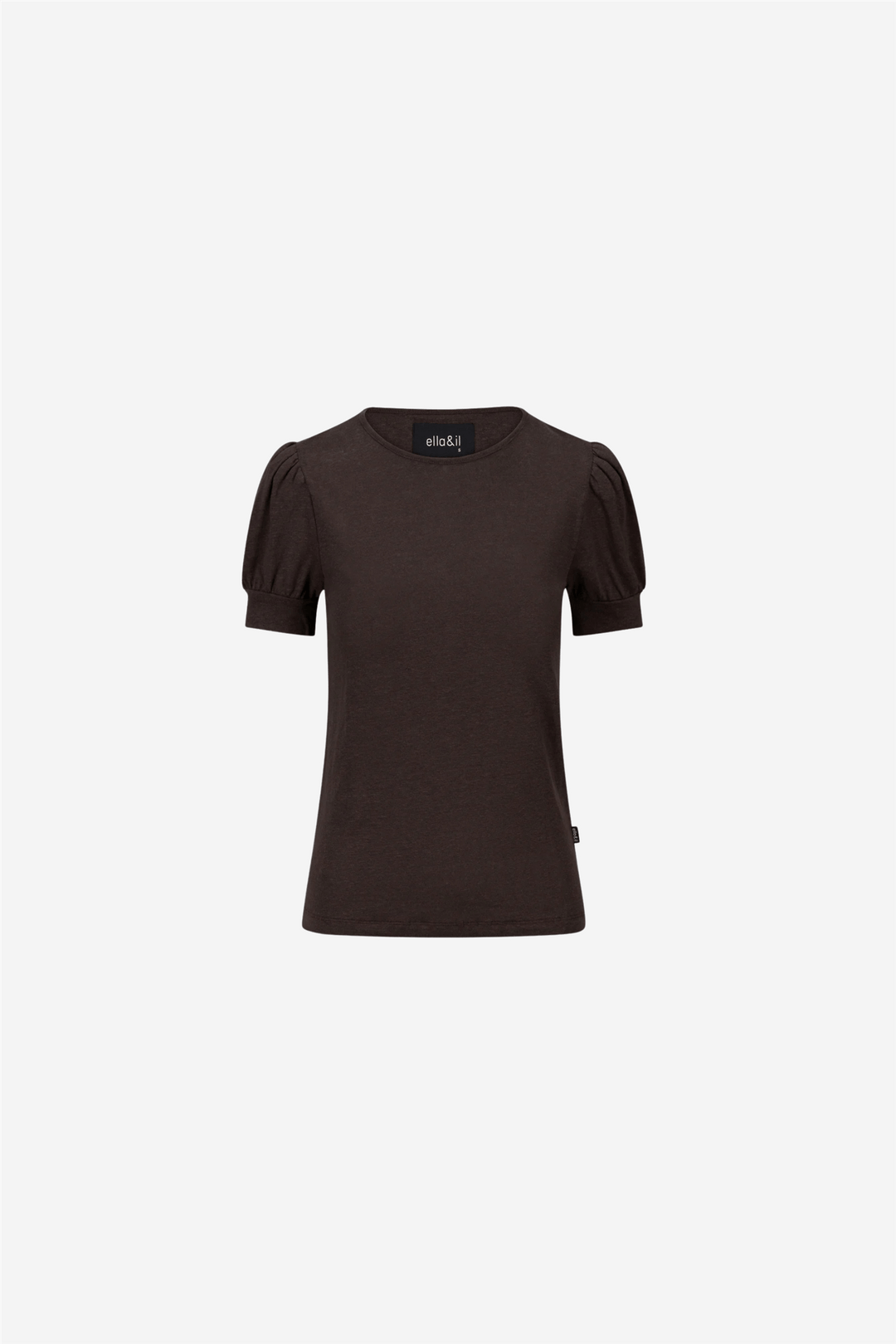 ella&il Topper & t-skjorter Madeleine Linen Tee Dark Brown