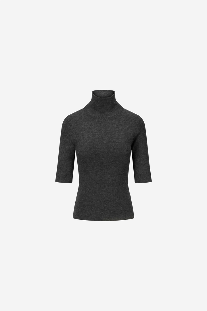 ella&il Topper & t-skjorter Melly Merino Tee Dark Grey Melange