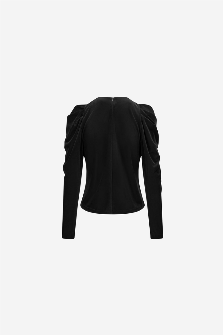 ella&il Topper & t-skjorter Sienna Velour Top Black