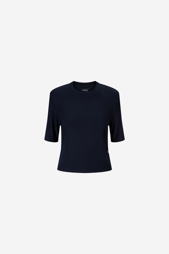 ella&il Topper & t-skjorter Sonia Rib Tee Navy