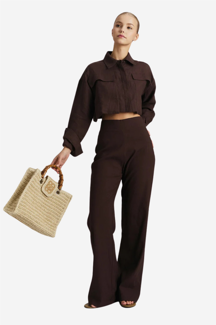 ella&il Vesker Evelyn Straw Bag Beige