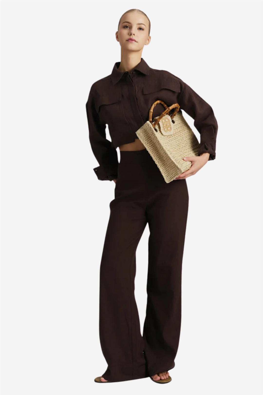 ella&il Vesker Evelyn Straw Bag Beige