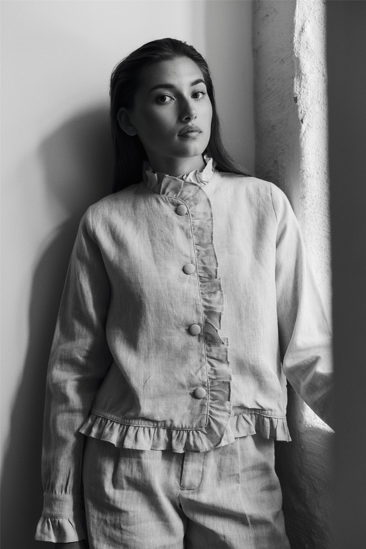 ella&il Yttertøy Betty Linen Jacket Beige Melange