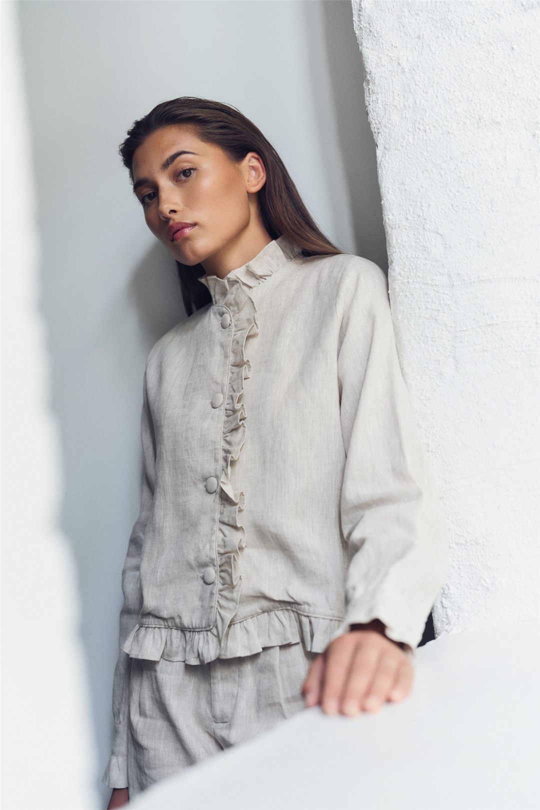ella&il Yttertøy Betty Linen Jacket Beige Melange