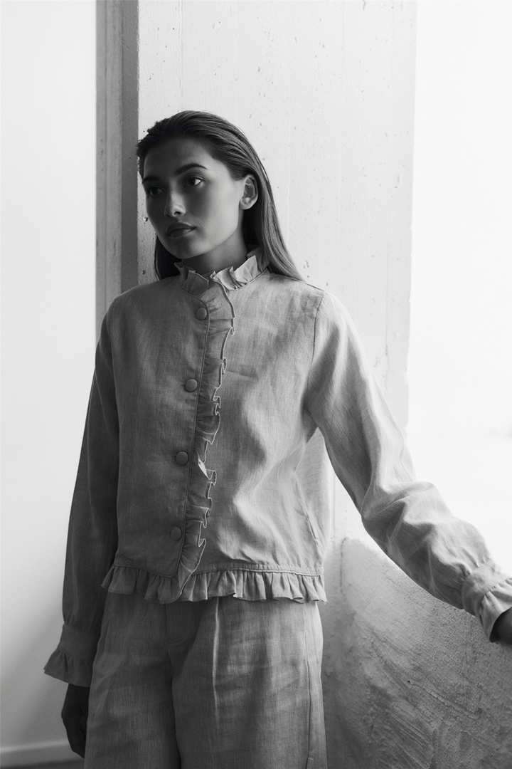 ella&il Yttertøy Betty Linen Jacket Beige Melange