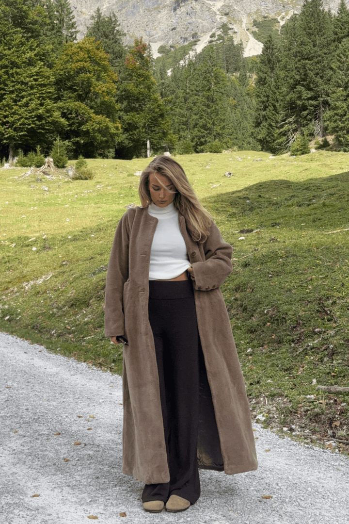 ella&il Yttertøy Emma Shearling Coat Mole Brown