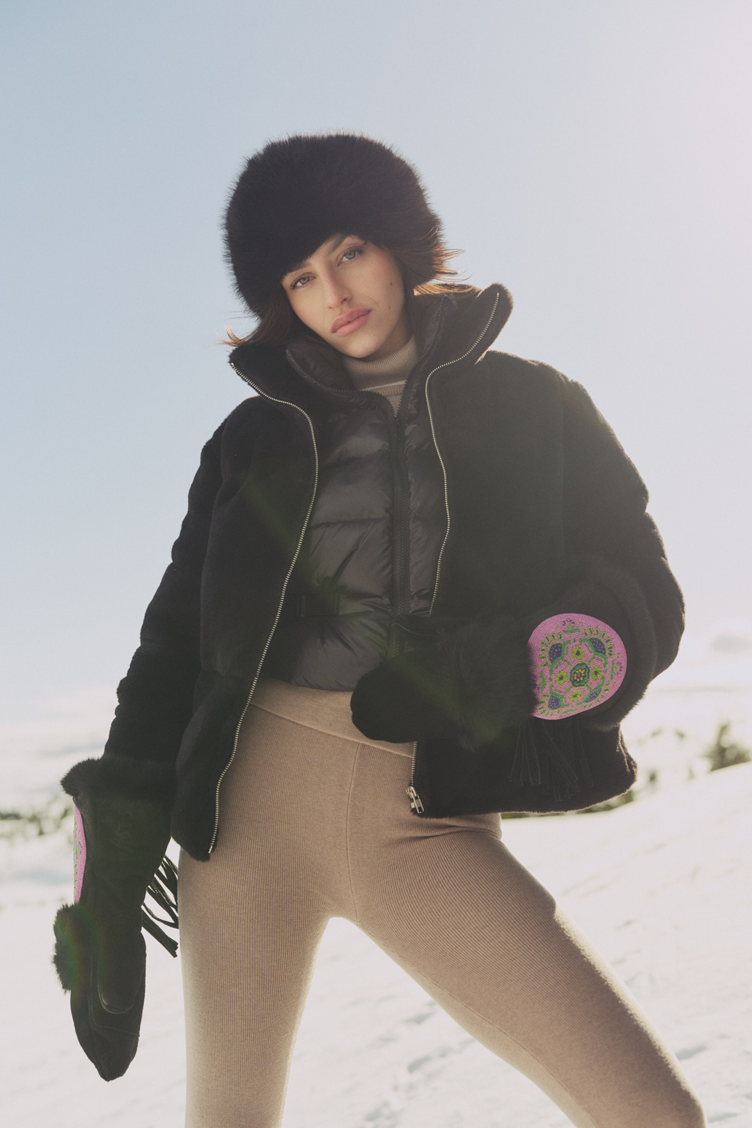 ella&il Yttertøy Gisele Fake Fur Jacket Black