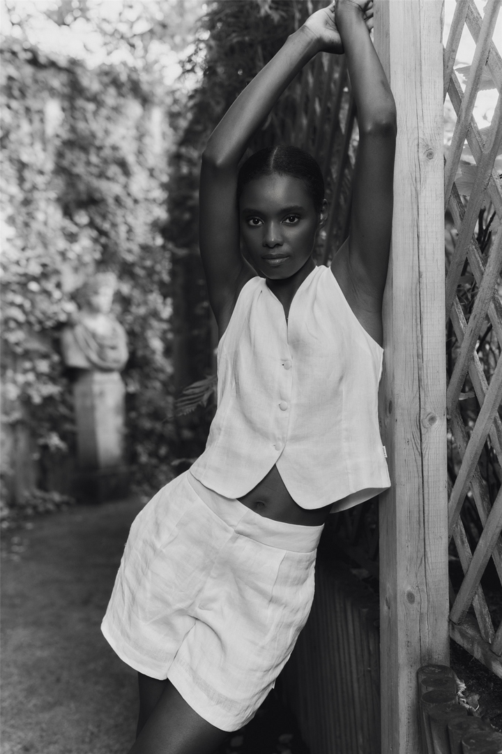 ella&il Yttertøy Johanne Linen Vest White