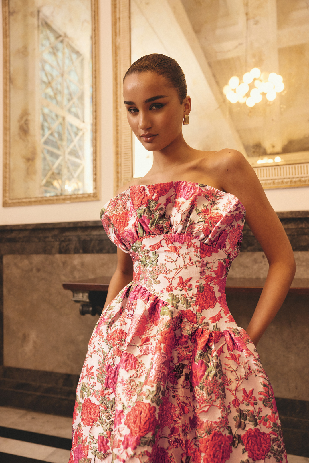 Elliatt Kjoler & jumpsuits Floralie Strapless Gown Pink Floral