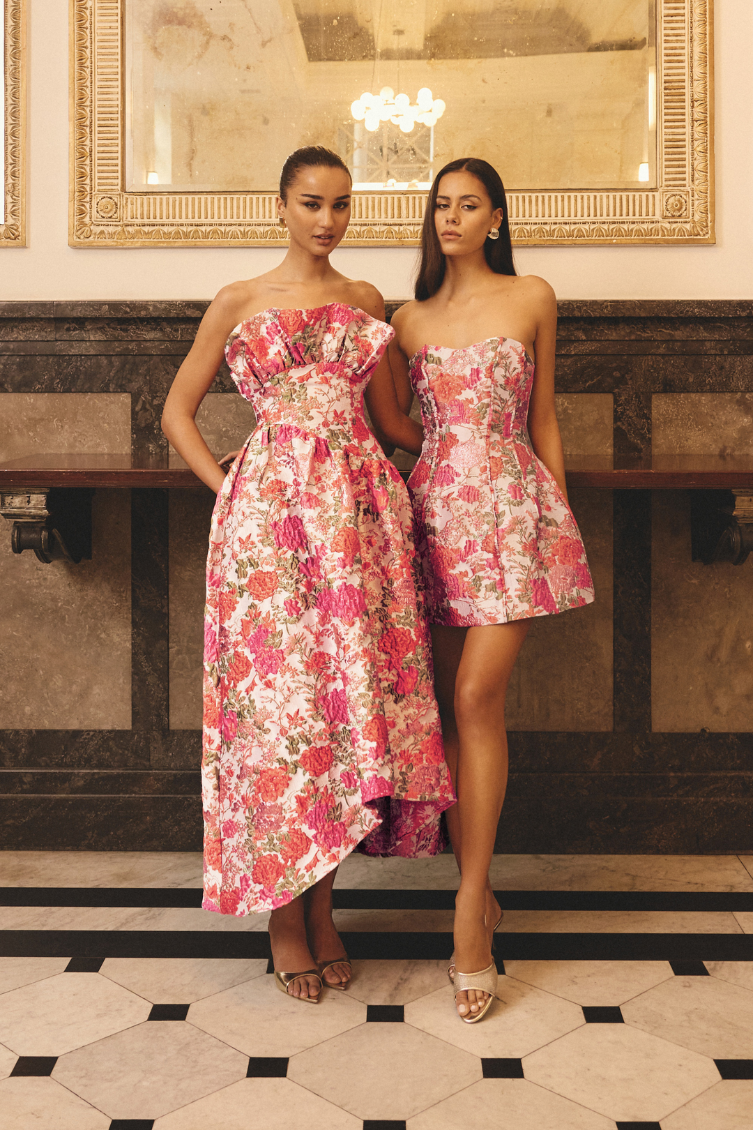 Elliatt Kjoler & jumpsuits Floralie Strapless Gown Pink Floral