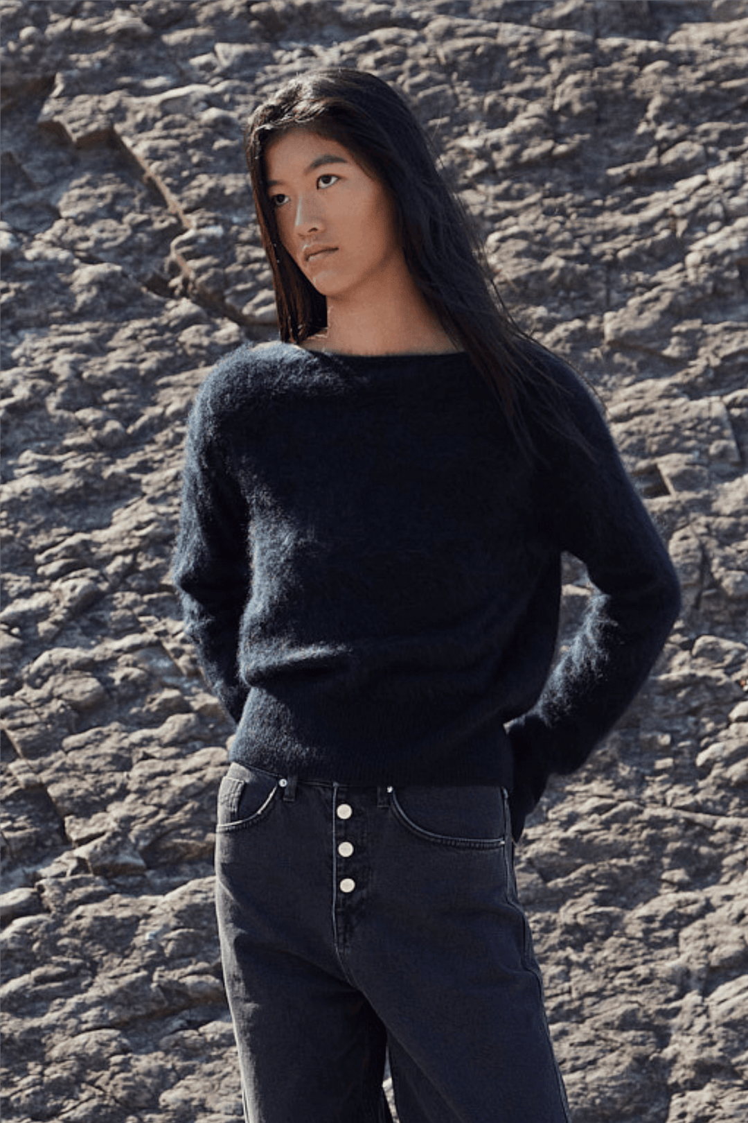 Envelope1976 Genser & Cardigan Cloud Knit Black