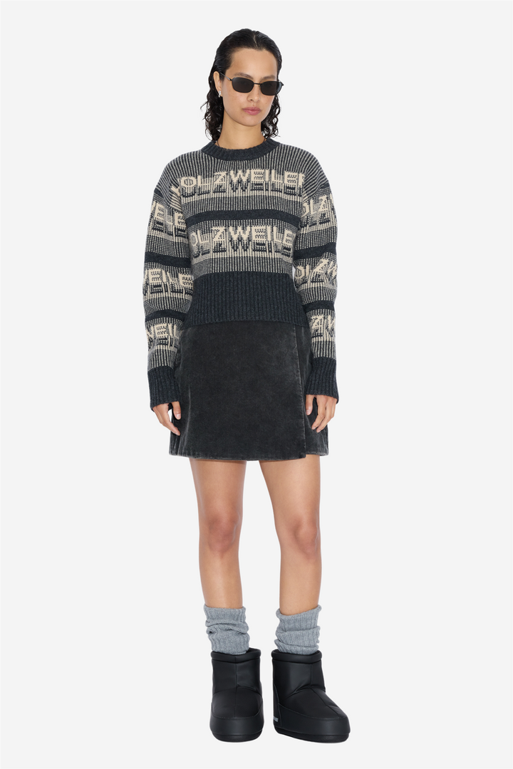 Ski Cropped Crew Dark Grey