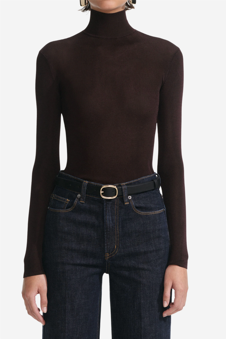 Brown viscose knit top