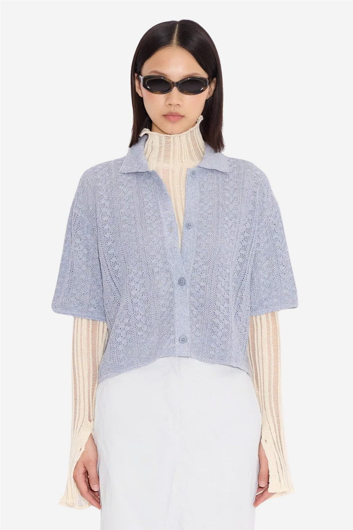 Kelp Crochet Shirt Blue Mix
