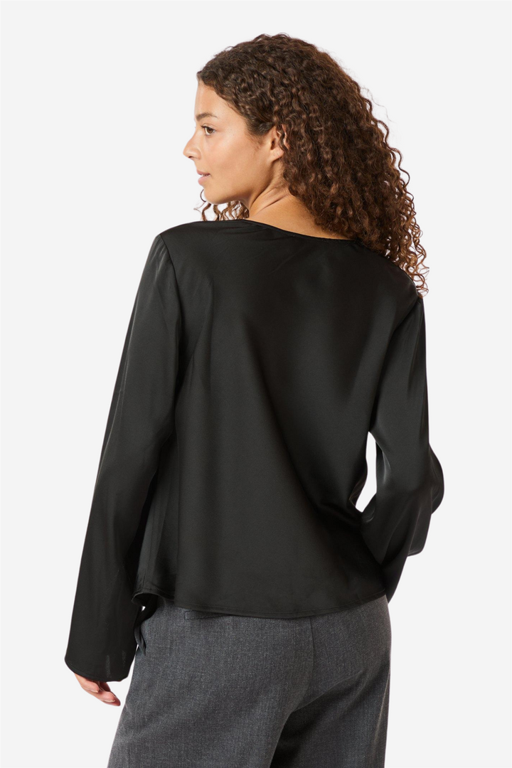 Vallista Soft Satin Blouse Black