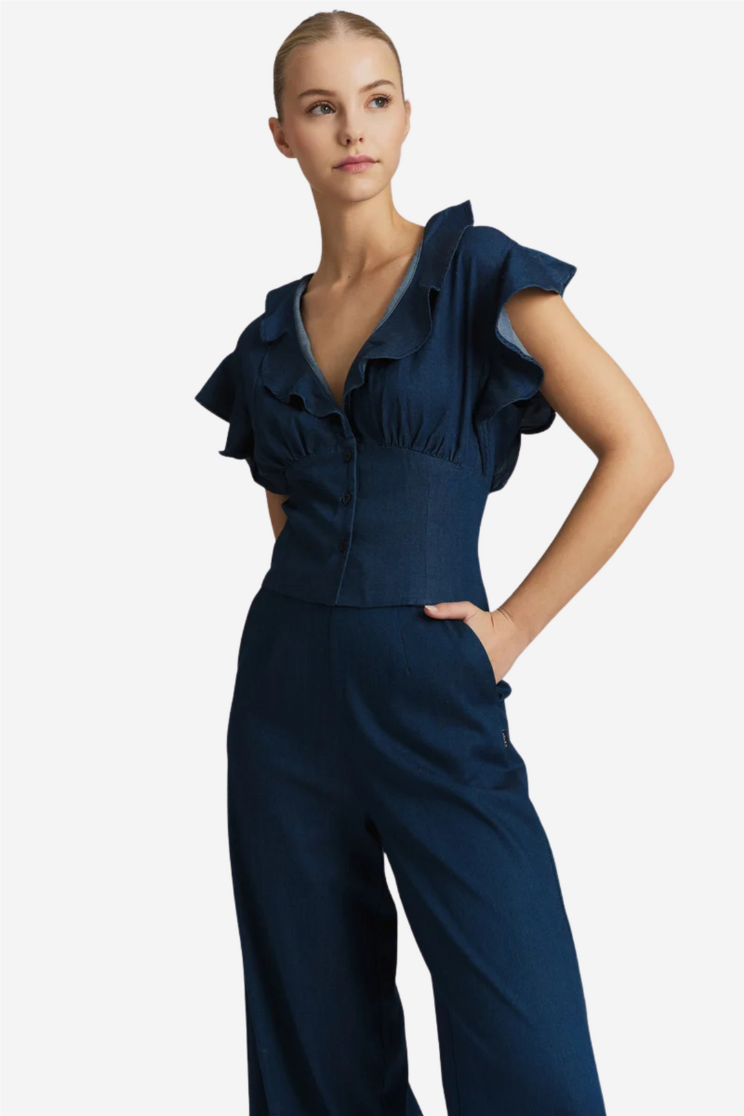 Dita Tencel Top Dark Blue