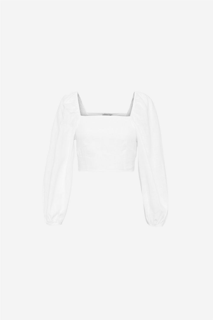 Arielle Linen Top White