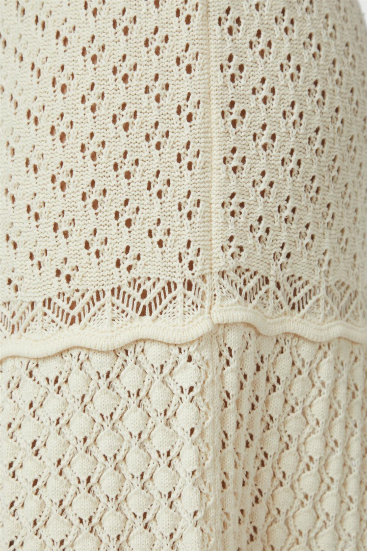 Pillina Crochet Knit Skirt Creme