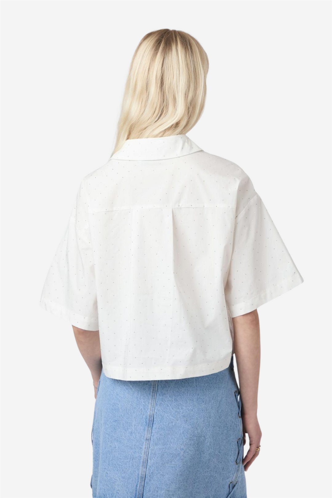 Jasie Poplin Stone Shirt White
