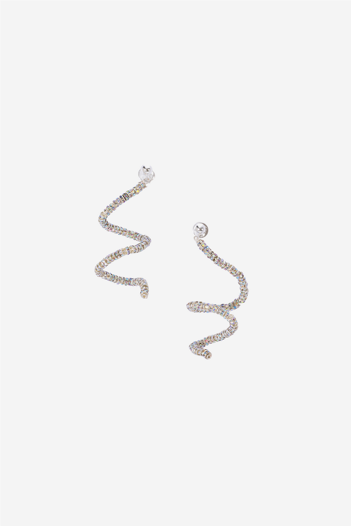 Skinny Viper Earrings Silver