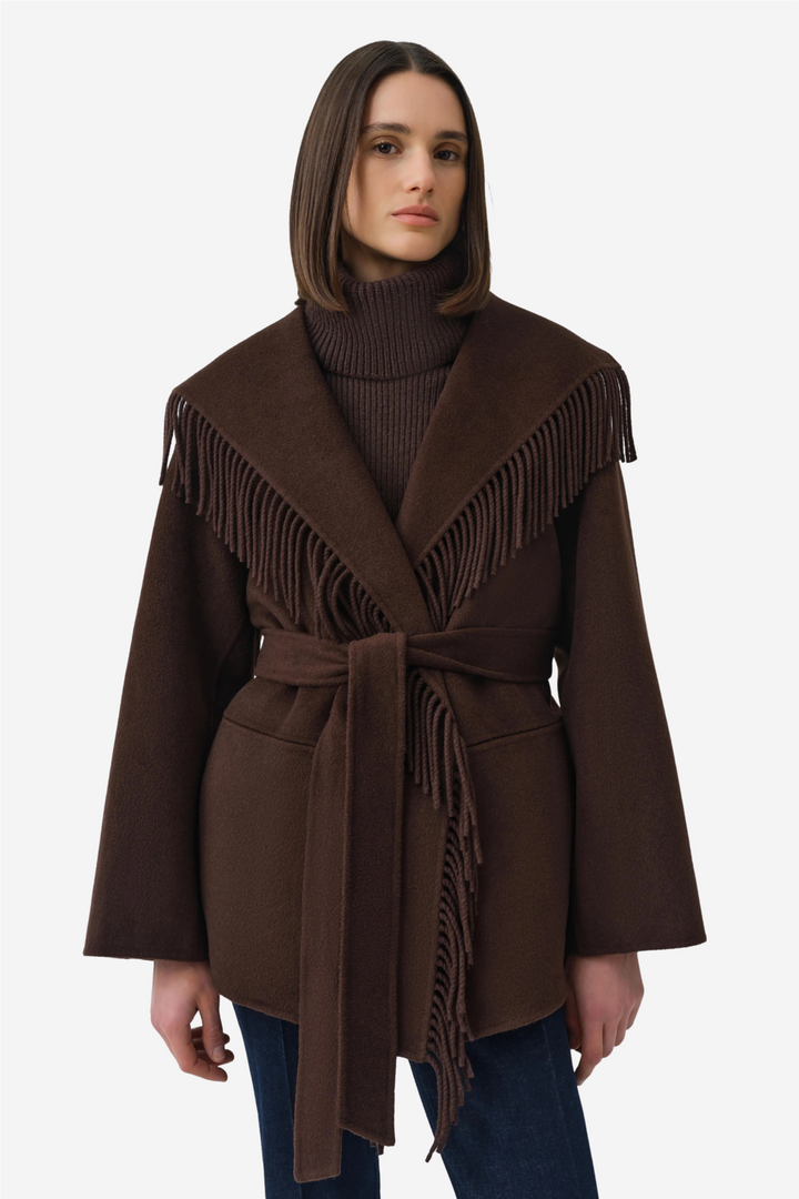 Rowen Fringe Jacket Choco Late