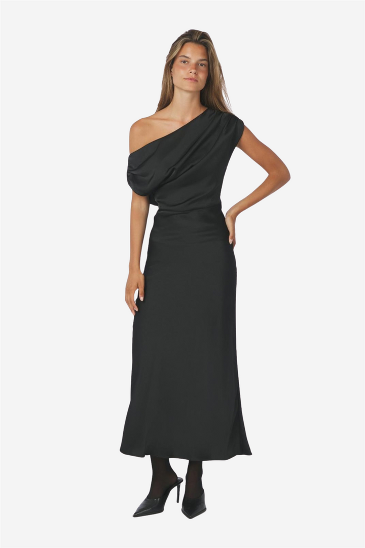Lilith Heavy Sateen Dress Black