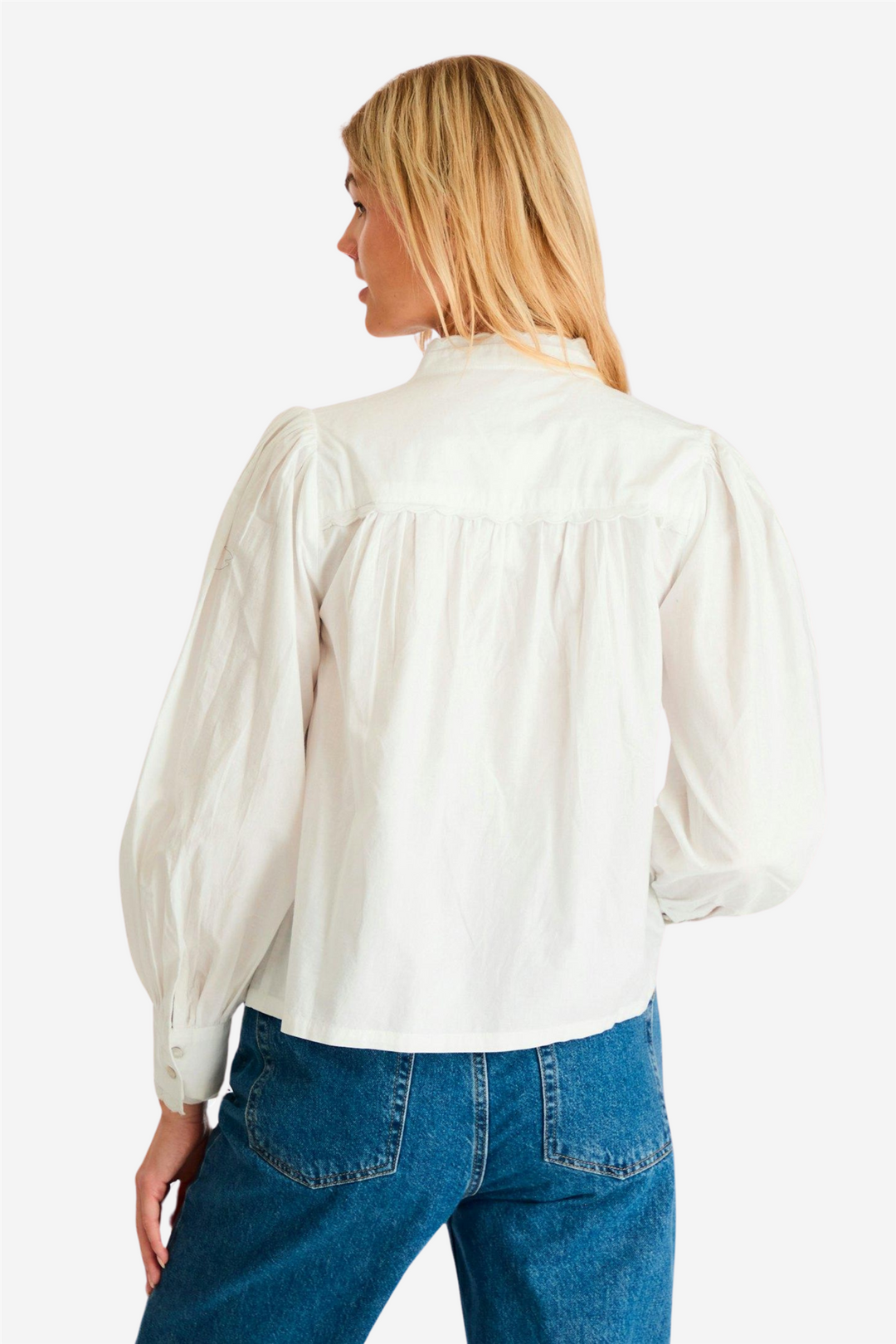 Ema C Poplin Blouse White