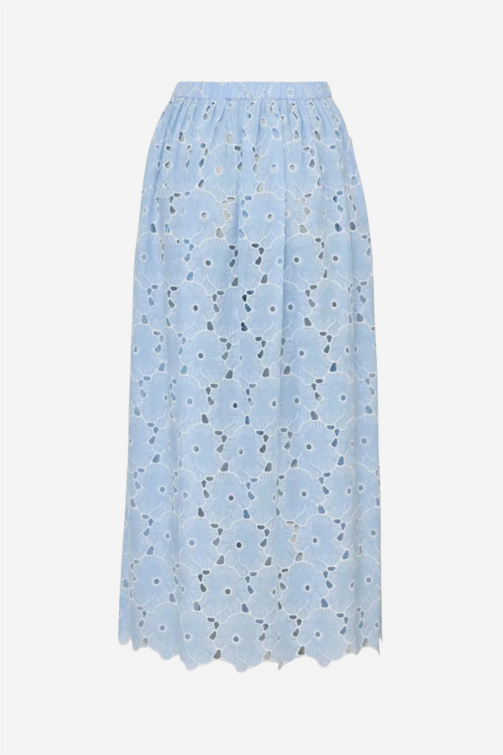 Broderie Anglaise Skirt Light Blue