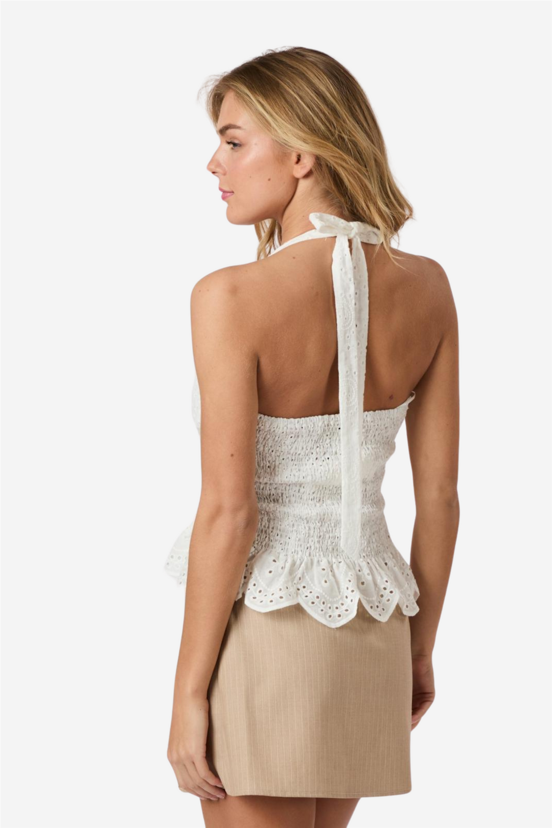 Ribbi Halter Neck Top White