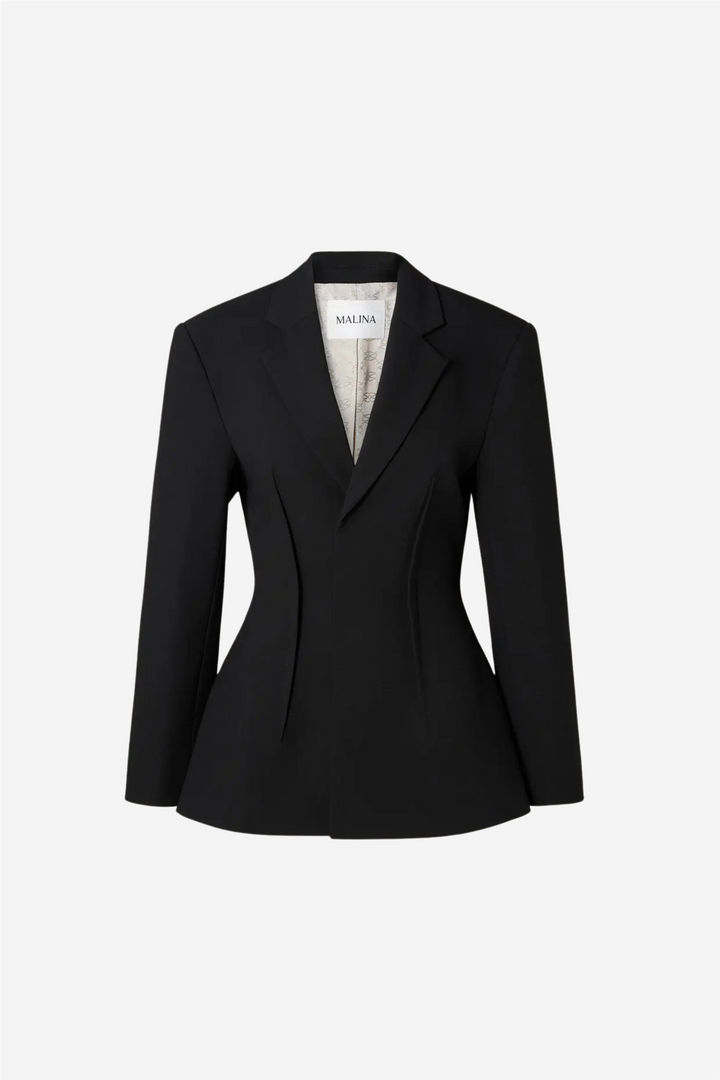Leonne Seam Detailed Fitted Blazer Black