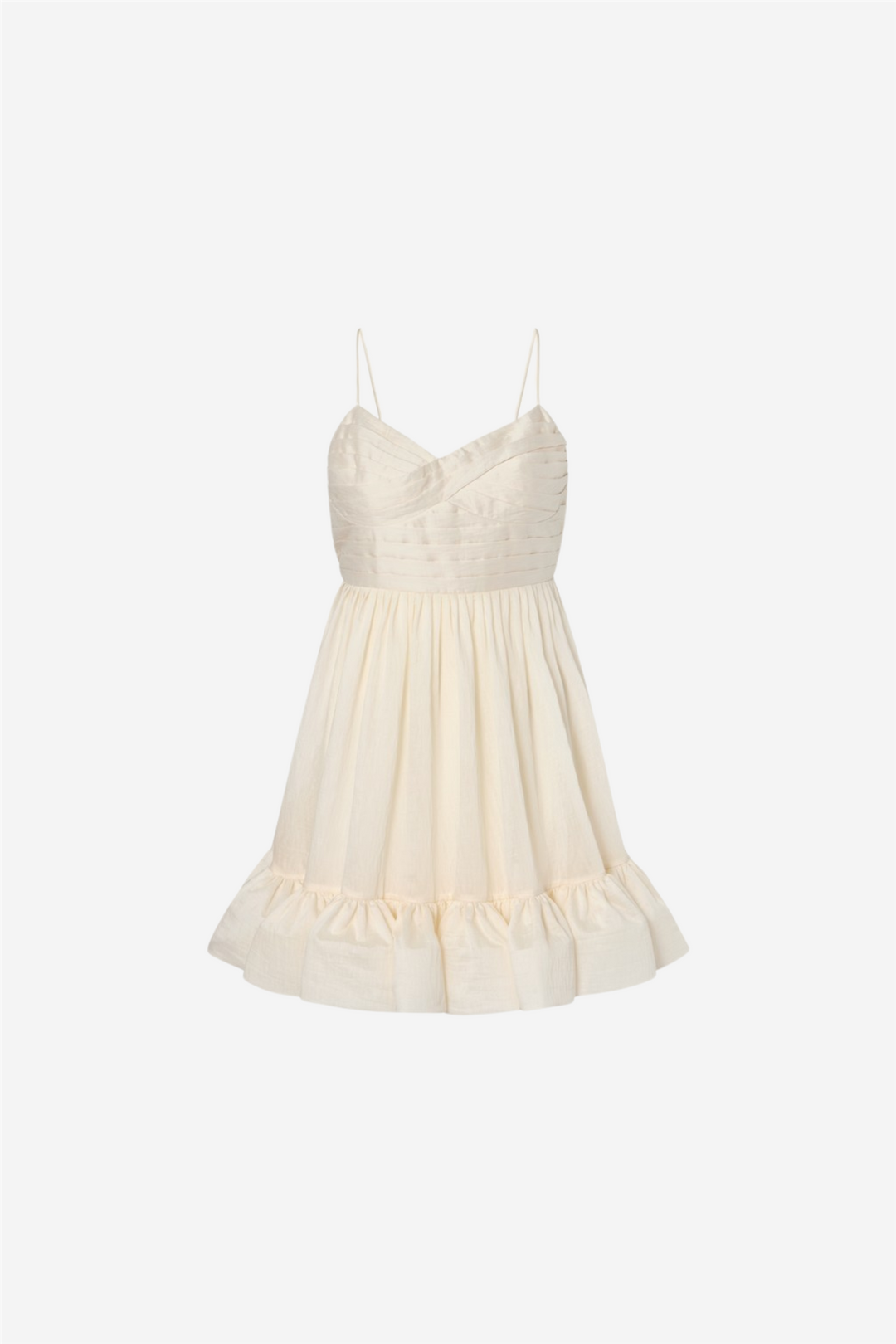 Hera Tie-Back Ruffled Mini Dress Pearl