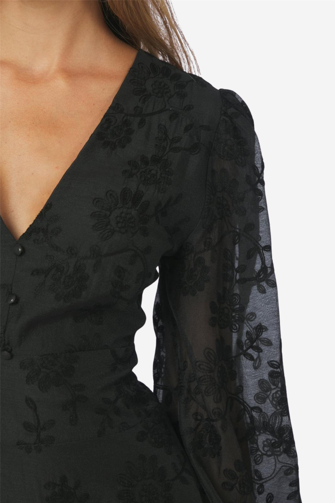 Milly Embroidery Dress Black