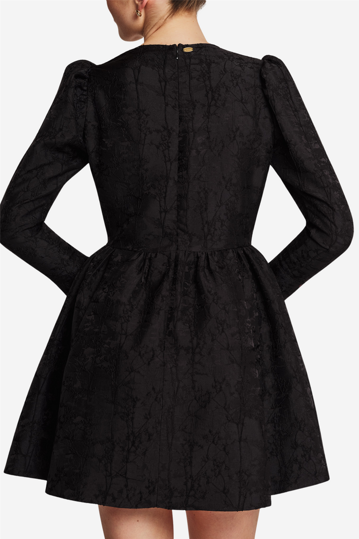 Brocade Mini Dress Black