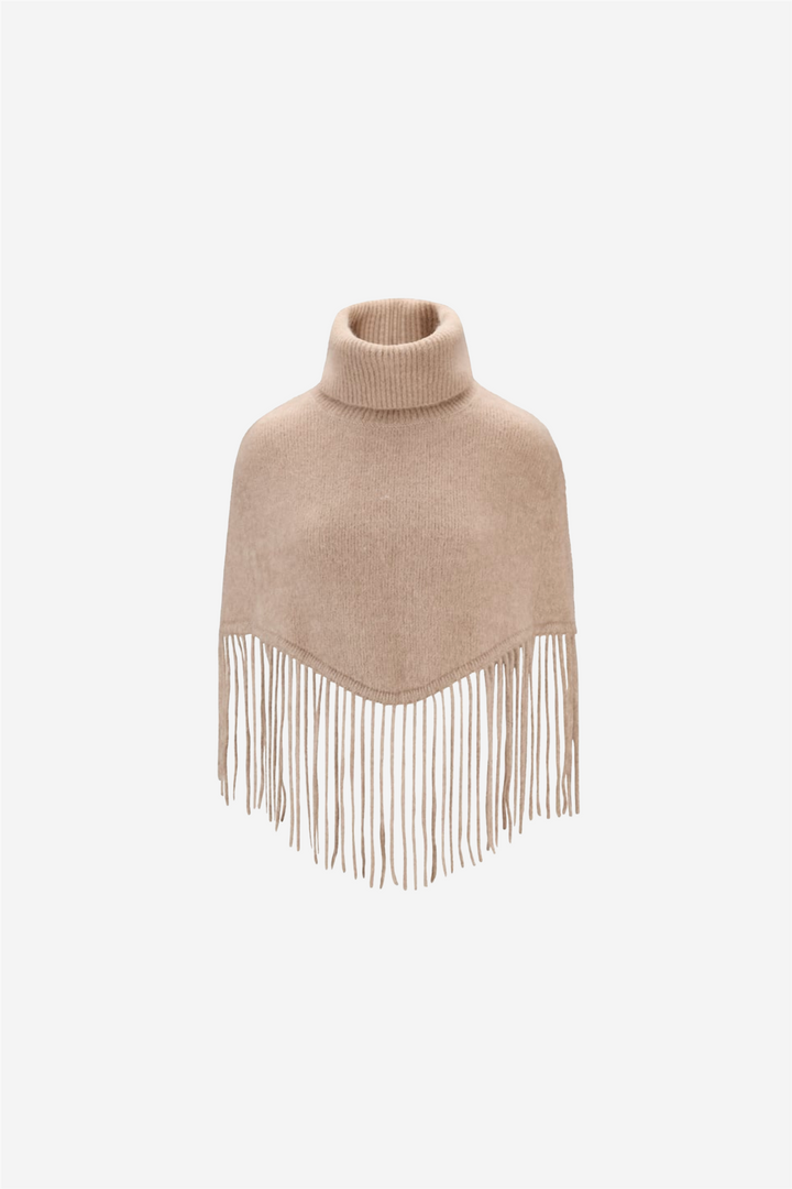 Nikola Chunky Poncho Hazel Beige