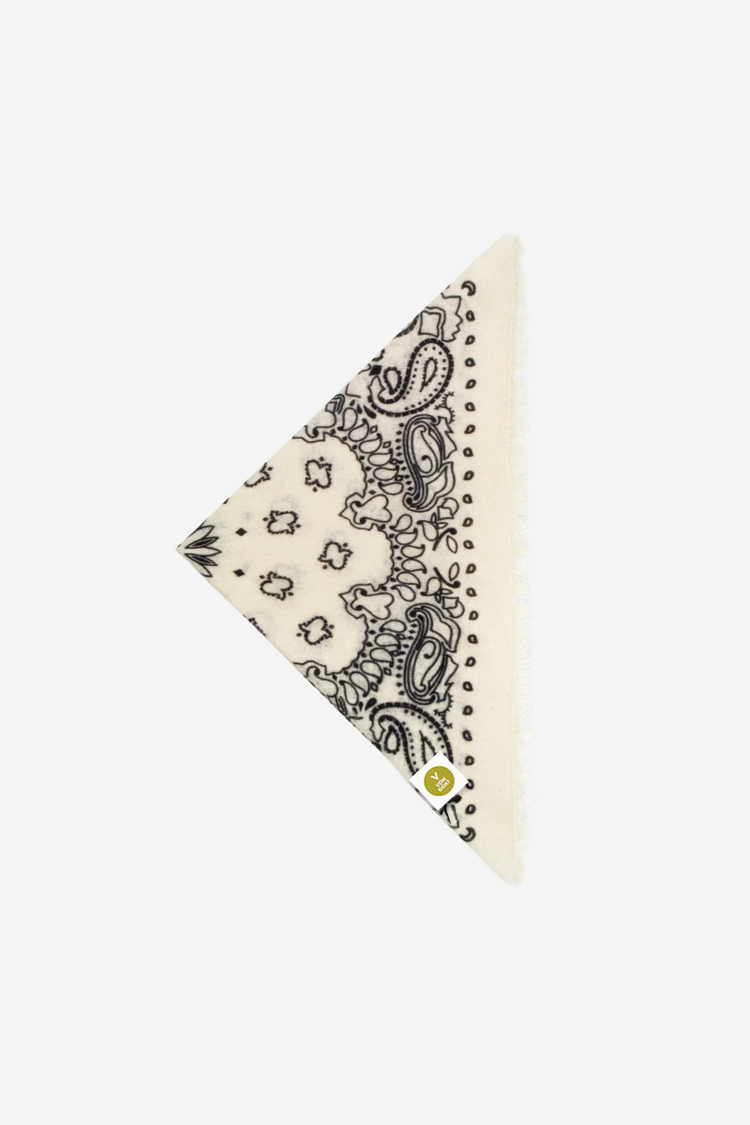 Bandana Calvina Paisley XL With Frings White And Black