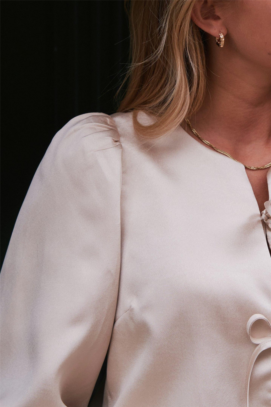 Daliska Dull Satin Blouse Sand