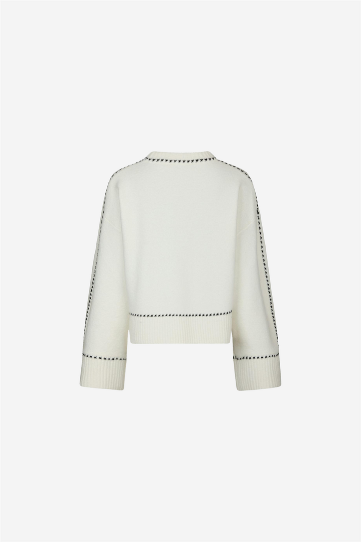Roeme Knit Stitch Blouse Off White