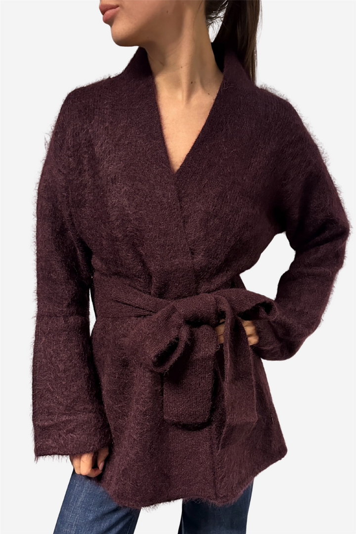 Vera Chunky Cardigan Red Wine