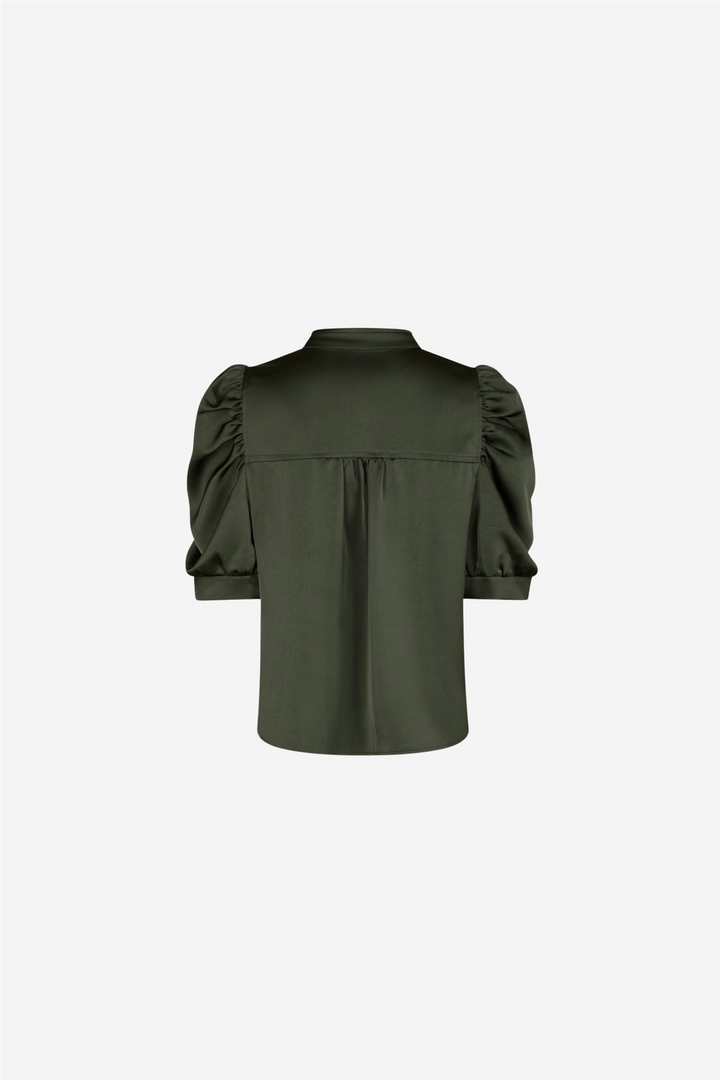 Roella Heavy Sateen Blouse Deep Green