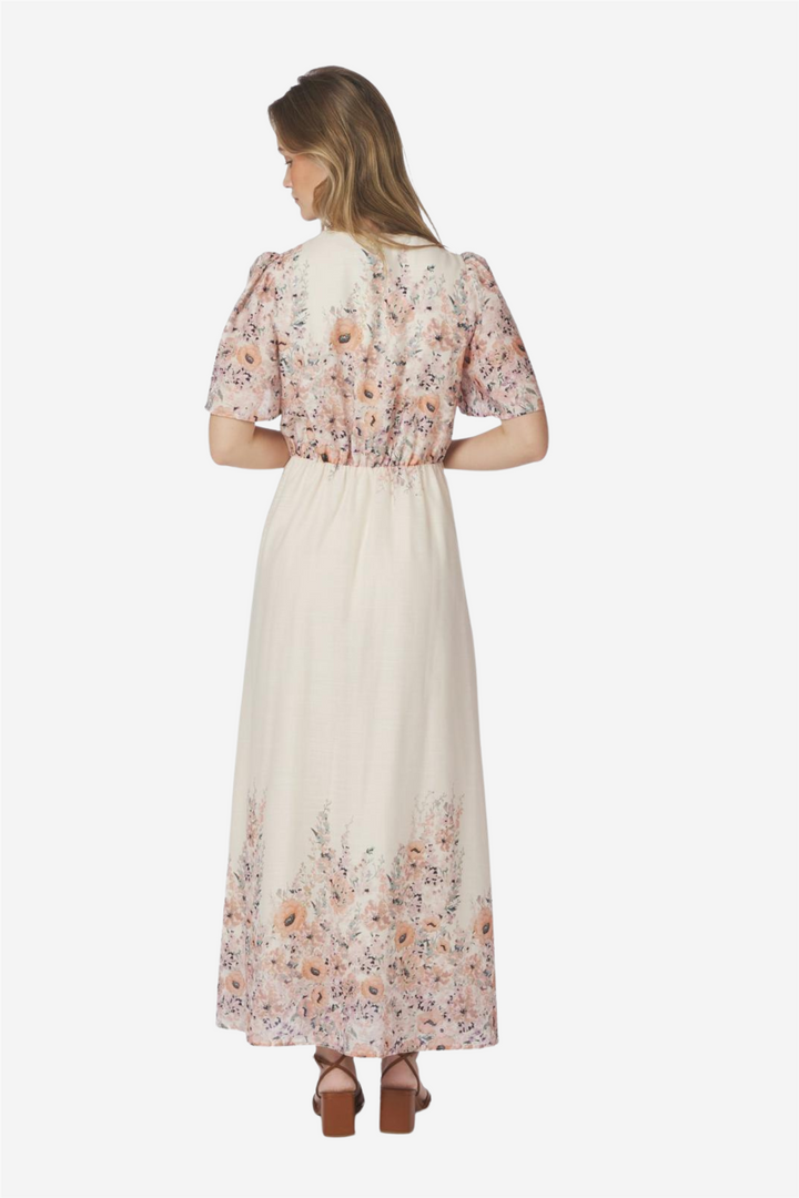 Serna Flower Print Dress Burned Powder