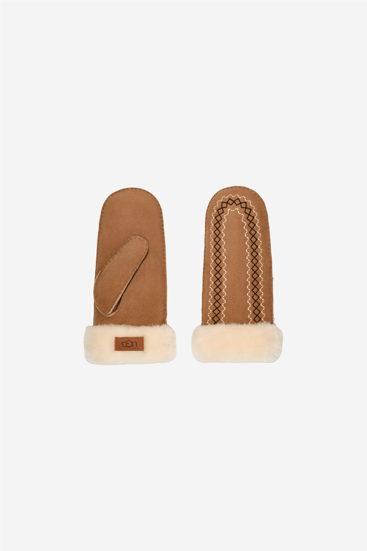 Atherson Embroidered Mitten Chestnut