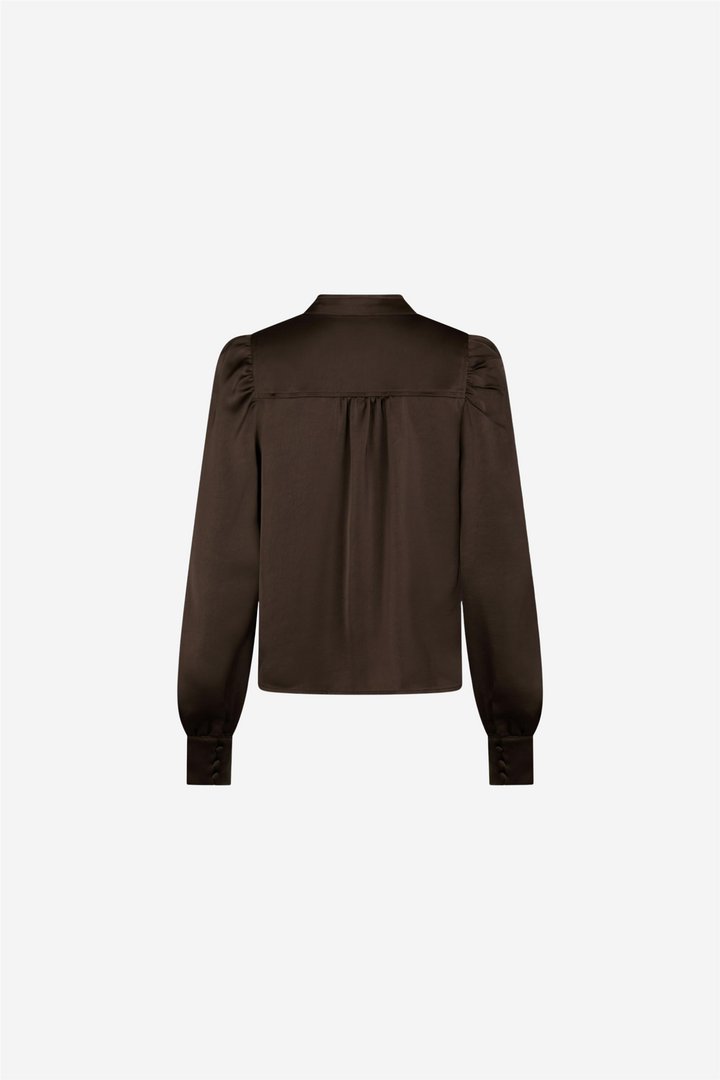 Rosslyn Heavy Sateen Blouse Dark Brown