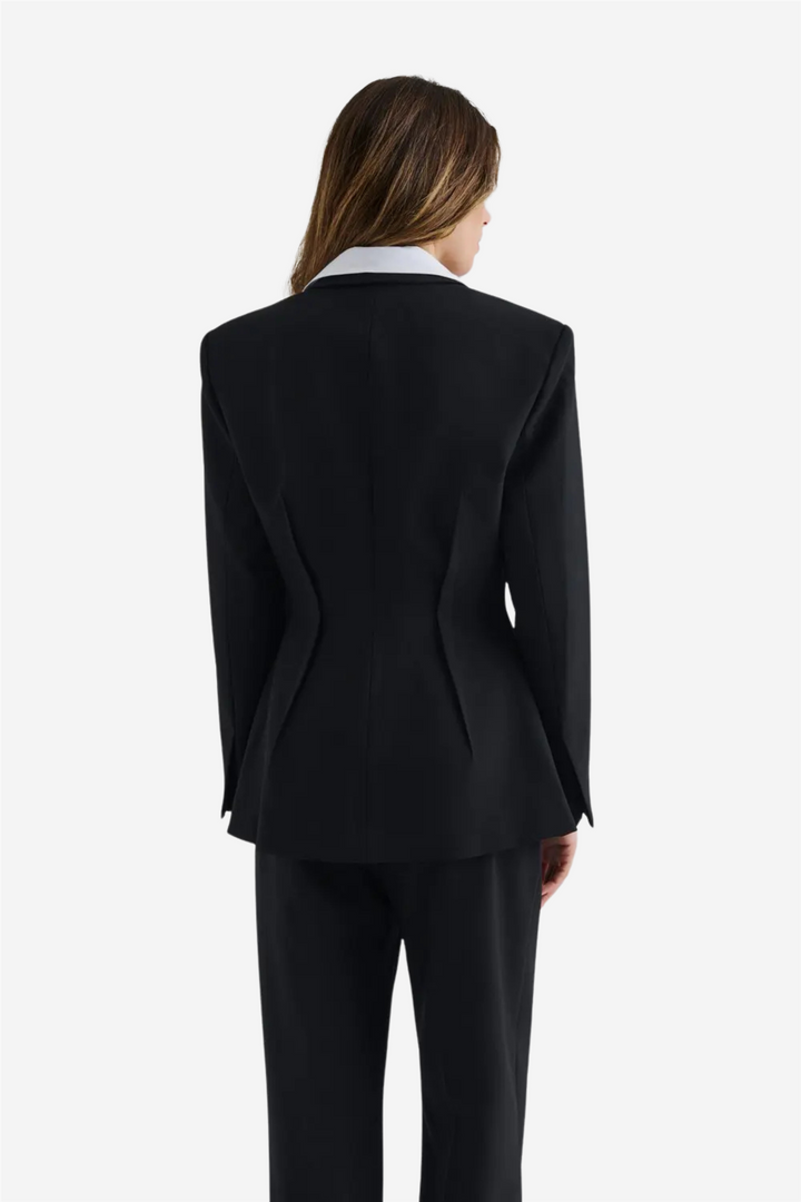 Leonne Seam Detailed Fitted Blazer Black