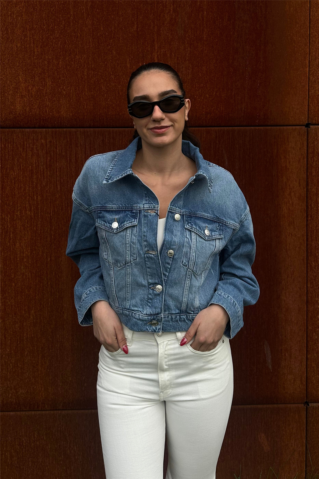 W cropped denim jacket Lt. Blue
