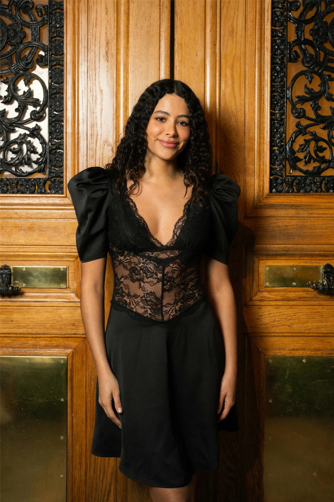 Francis Lace Mini Dress Black