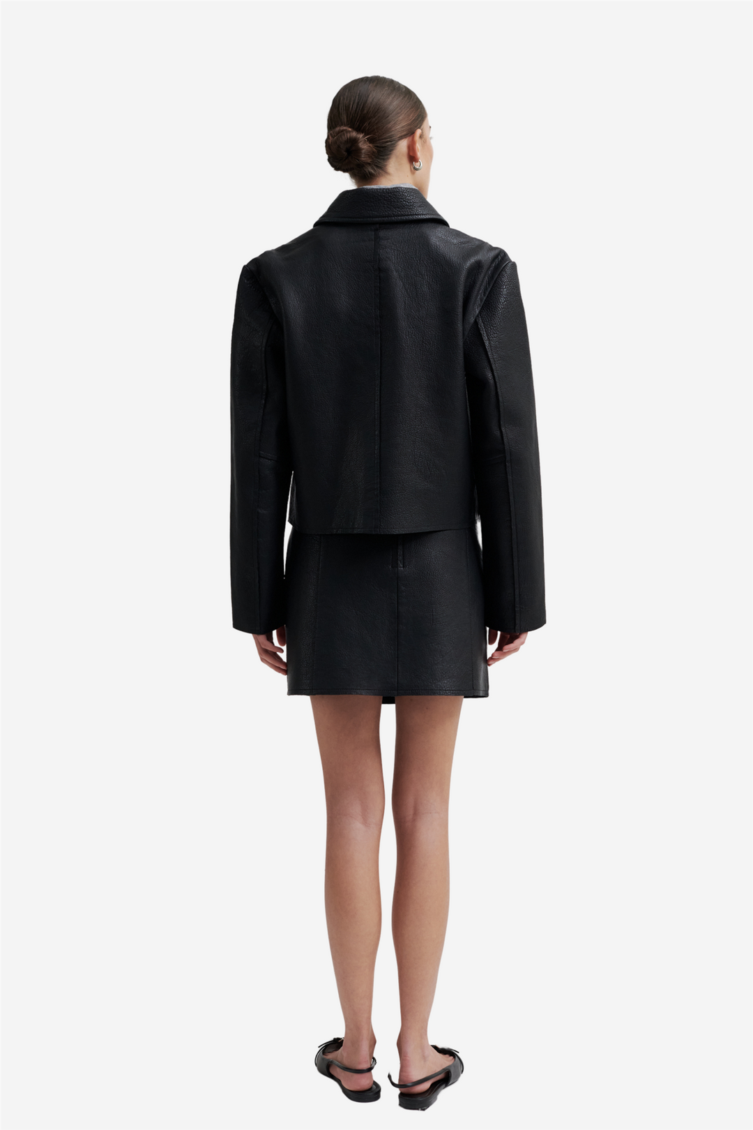 Orleans Leather Skirt Black
