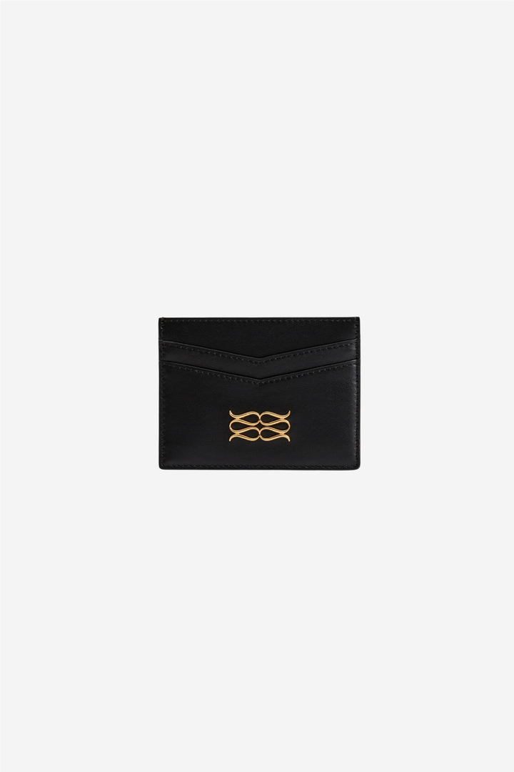 Monogram Leather Card Holder Black