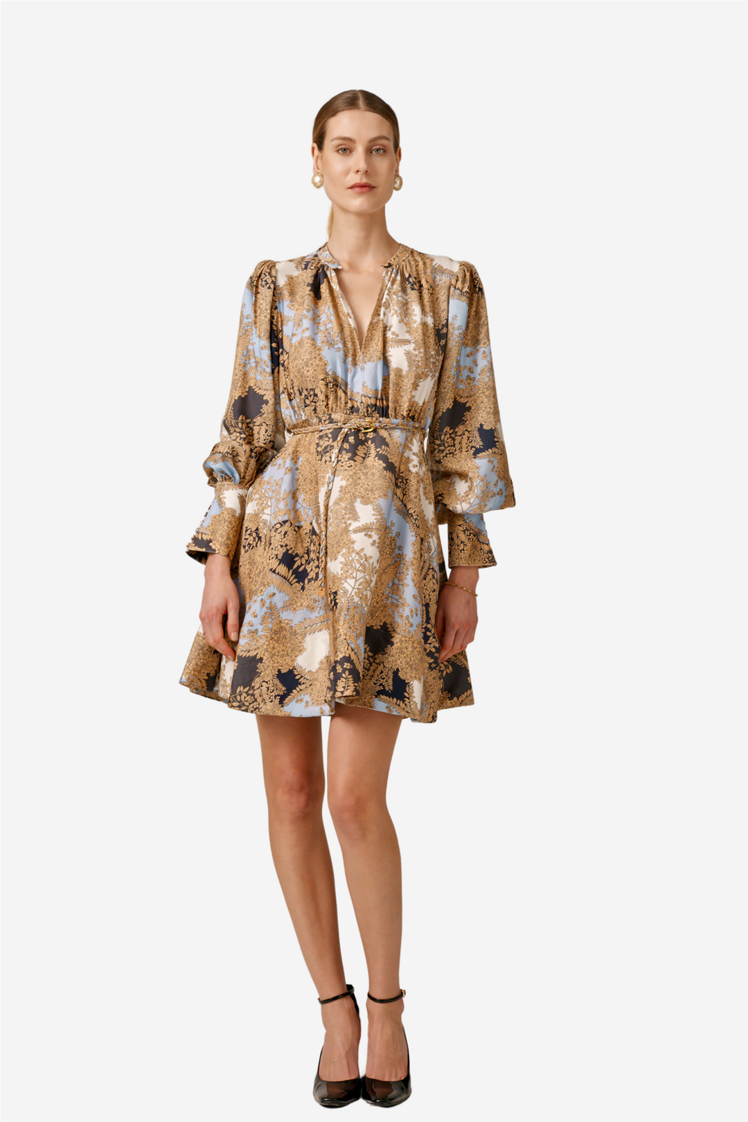 Striped Belt Dress Blue Field