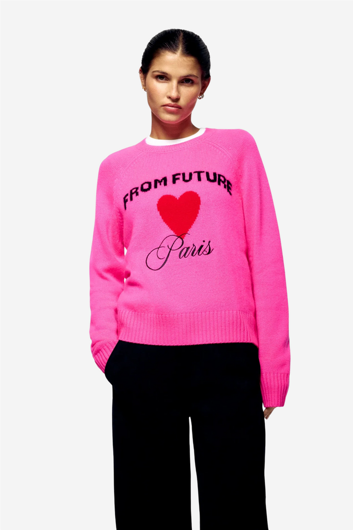 From Future Genser & Cardigan Crew Neck Sweater Cosmic Pink